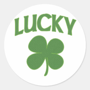 Sticker Rond Shamrock irlandais chanceux