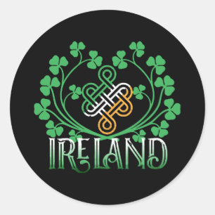 STICKER ROND SHAMROCK IRLANDE