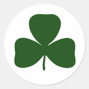 Sticker Rond Shamrock, Irlande Irlandais Clover, Jour de la Sai