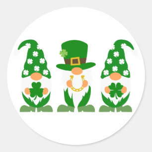 Sticker Rond Shamrock - Symbole de la chance et de la fierté ir