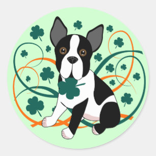 Sticker Rond Shamrockin' Terrier