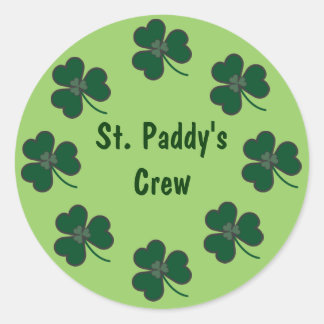 Sticker Rond Shamrocks de l'équipage de St. Paddy