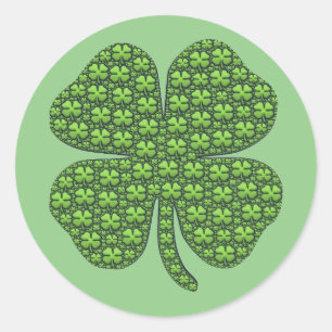 Sticker Rond Shamrocks sur un shamrock