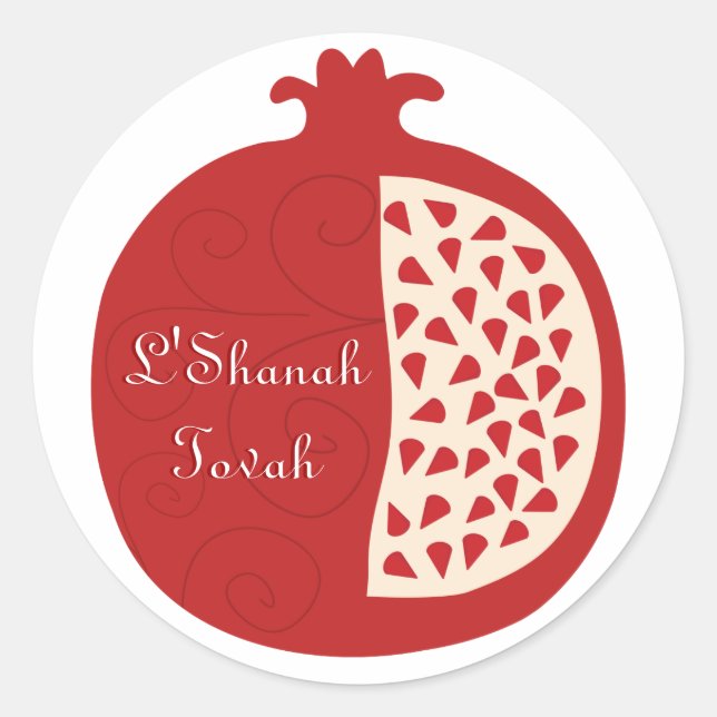 Sticker Rond Shanah Tovah Rosh Hashanah Nouvel An juif (Devant)