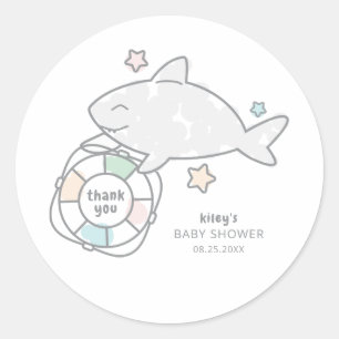 Sticker Rond Shark Ahoy