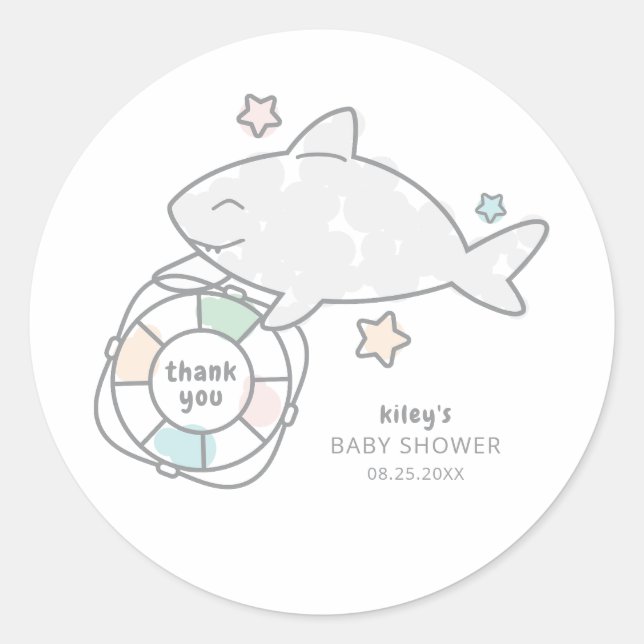 Sticker Rond Shark Ahoy (Devant)