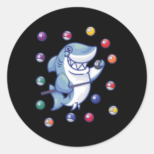 Sticker Rond Shark Billiard Joueur I Pool Billard I Snooker I