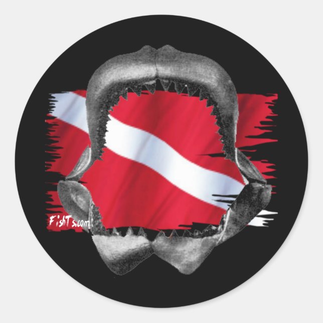 Sticker Rond Shark Gear par Divers Den (Devant)