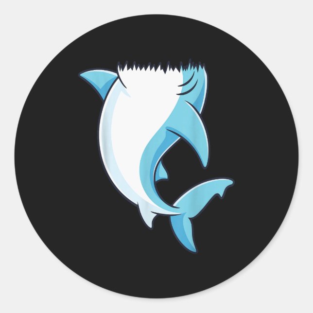 Sticker Rond Shark Shirt Adult Kids Men Women Shark Costume  (Devant)