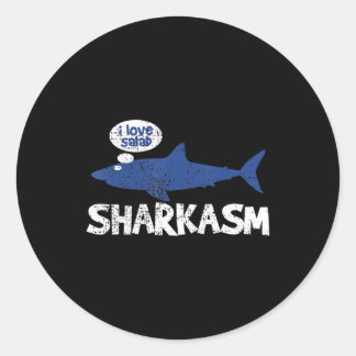 Sticker Rond Sharkasm Biologie marine de requin Drôle cadeau