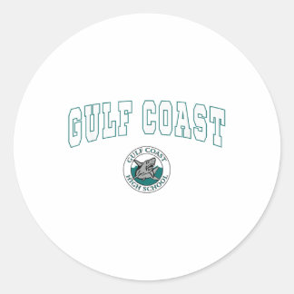 Sticker Rond Sharks de l'école secondaire de la côte du Golfe C