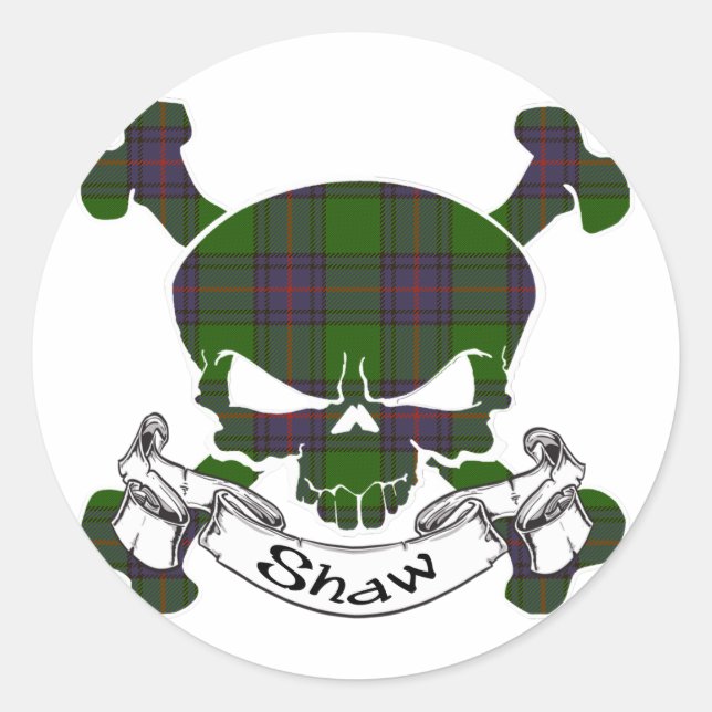 Sticker Rond Shaw Tartan Skull (Devant)