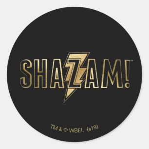 Sticker Rond SHAZAM ! logo d'or de  