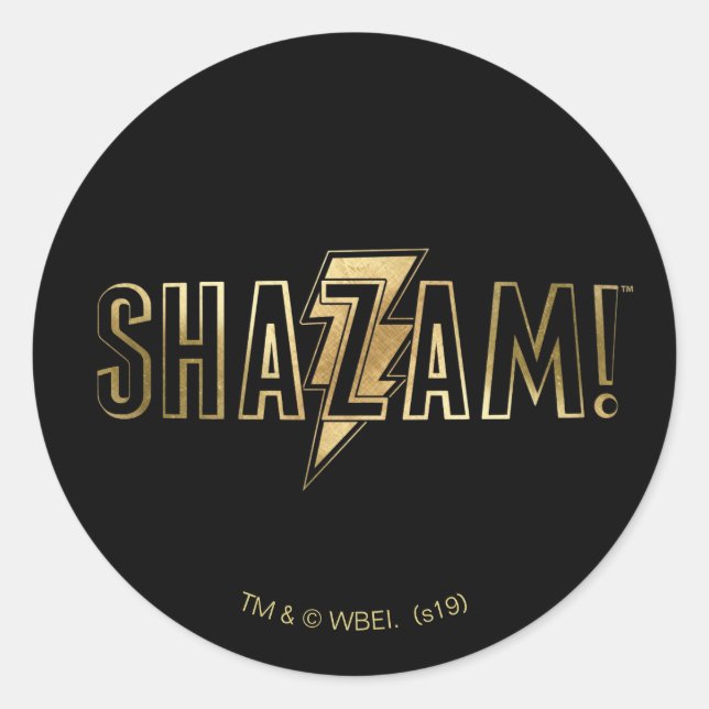 Sticker Rond SHAZAM ! | Logo Or (Devant)