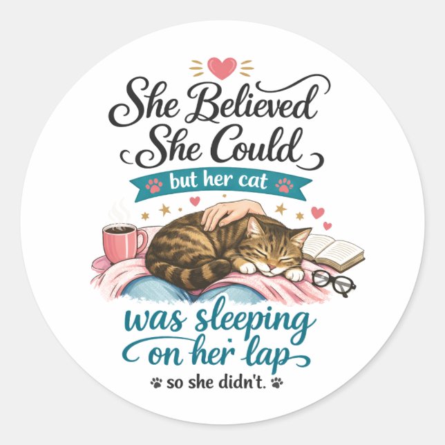Sticker Rond She Believed She Could |Motivational for Co-Worker (Devant)