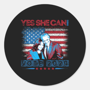 Sticker Rond She Can Harris 2024 Wheimer 2024 Vote Harris Waltz