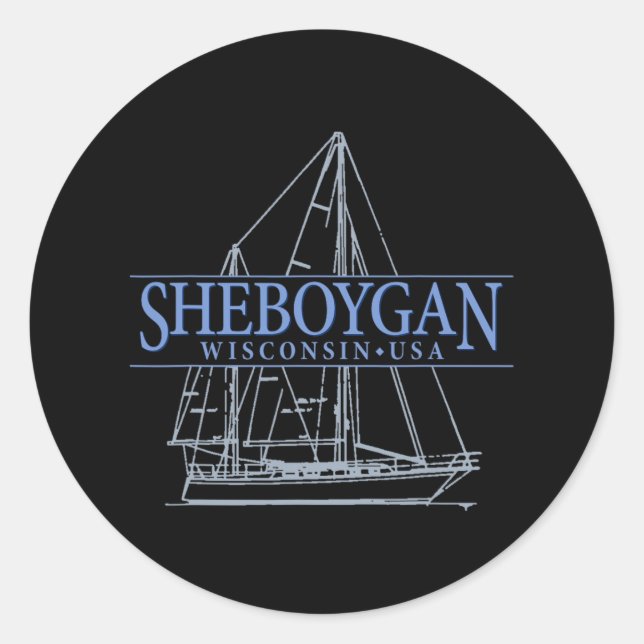 Sticker Rond Sheboygan Wisconsin Voile Ancienne  (Devant)