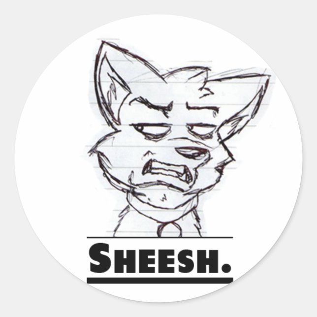 Sticker Rond Sheesh. Autocollant. (Devant)