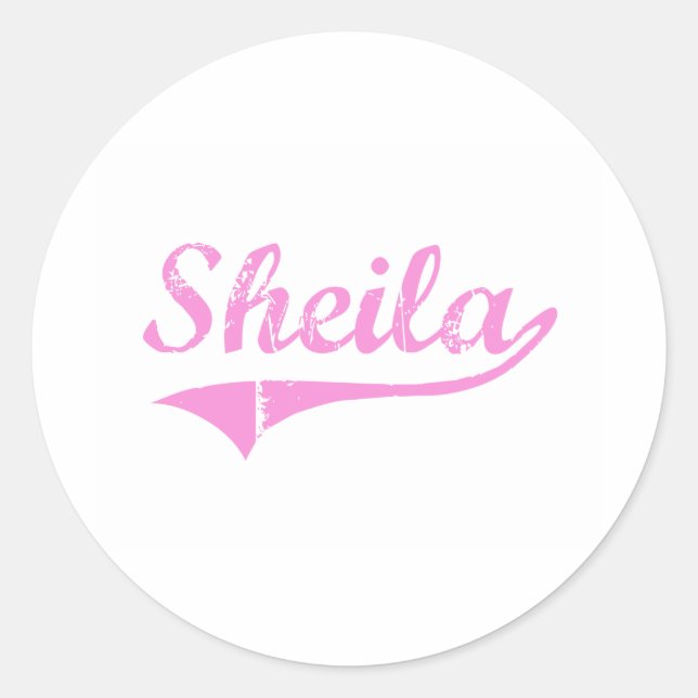 Sticker Rond Sheila Classic Style Nom (Devant)