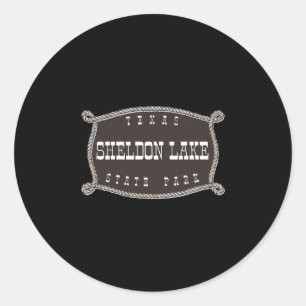 Sticker Rond Sheldon Lake State Park Texas Tx Corde Et Veau Cow