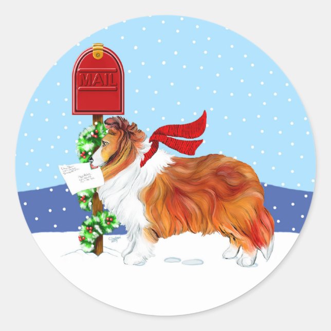 Sticker Rond Shelter Christmas Mail Sable (Devant)