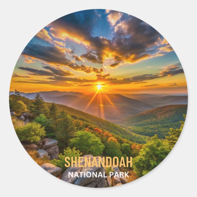 Sticker Rond Shenandoah National Park Virginia USA (Devant)