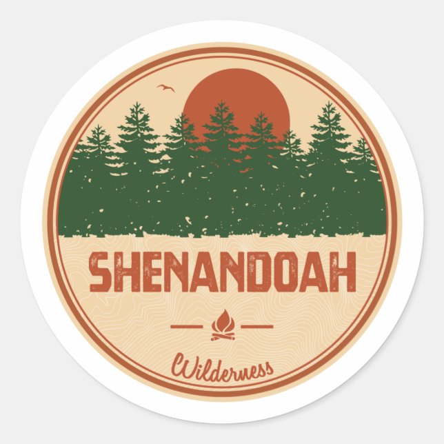 Sticker Rond Shenandoah Wilderness Virginie (Devant)
