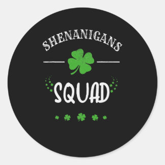 Sticker Rond Shenanigan Squad St Patrick Day Gnomes Fier Irland