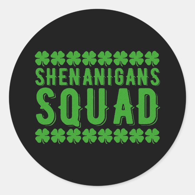 Sticker Rond Shenanigans Squad Jour de la Saint Patrick Gnomes  (Devant)