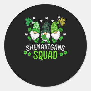 Sticker Rond Shenanigans Squad Saint Patricks Gnomes