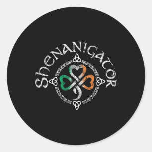 Sticker Rond Shenanigator vintage Jour Saint Patrick 2024