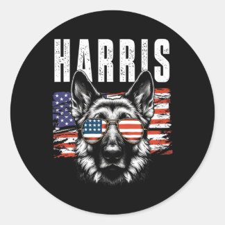 Sticker Rond Shepherd Usa Drapeau Kamala Harris 2024 Élection