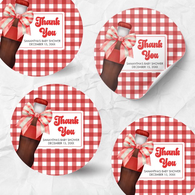 Sticker Rond She's Ready to Pop Baby Shower (She's Ready to Pop Cola Baby Shower Sticker)