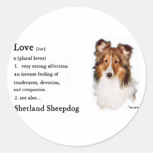 Sticker Rond Shetland Sheepdog Sheltie Cadeaux