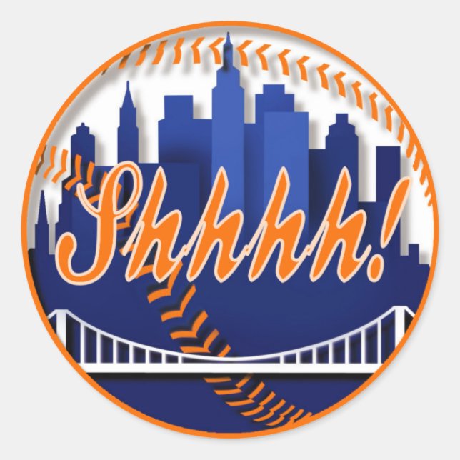 Sticker Rond Shhh autoker pour invitation de base-ball (Devant)