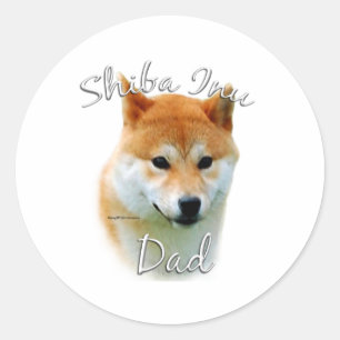 Sticker Rond Shiba Inu Papa 2