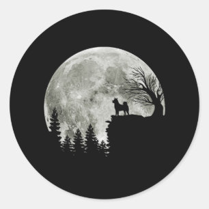 Sticker Rond Shiba Inu Sur Mountain Halloween Cadeau Pour Amour