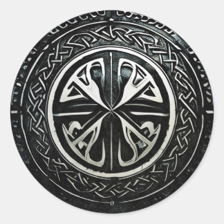 Sticker Rond Shields up, la façon viking de faire face au monde