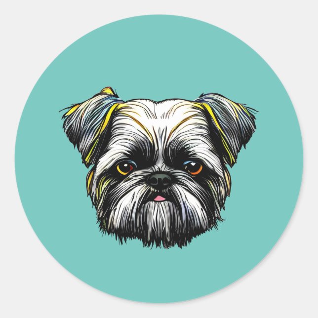 Sticker Rond Shih Tzu (Devant)