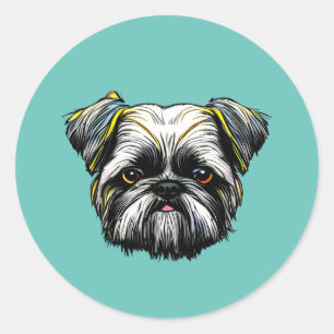 Sticker Rond Shih Tzu