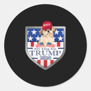 Sticker Rond Shih Tzu Lover   My Shih Tzu Trump