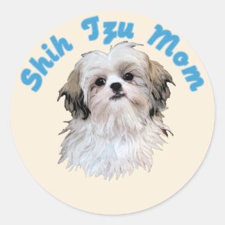 Sticker Rond Shih Tzu Mom
