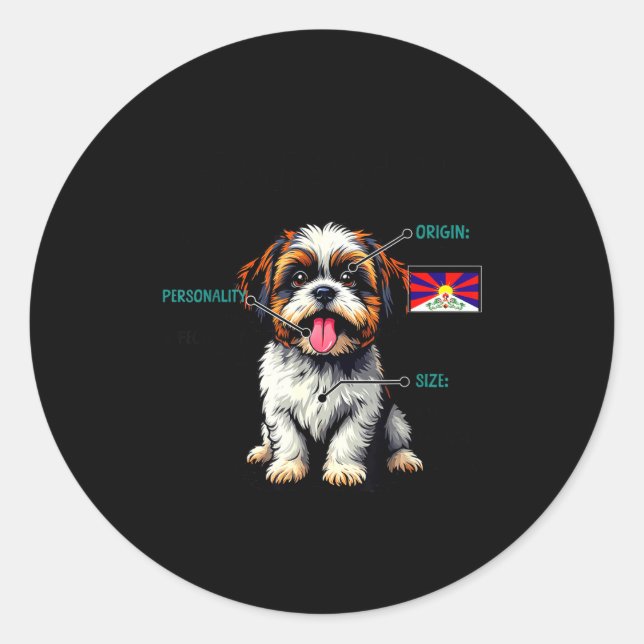 Sticker Rond Shih Tzu Owner Funny Shih Tzu Lover  (Devant)