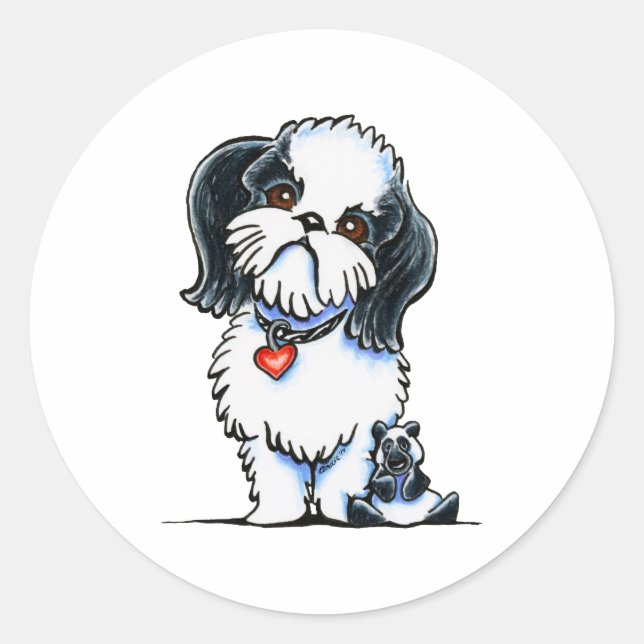 Sticker Rond Shih Tzu Panda (Devant)