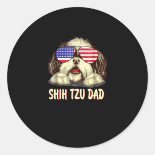 Sticker Rond Shih Tzu   Shih Tzu Papa Poison
