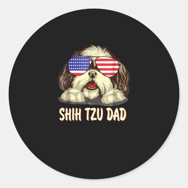 Sticker Rond Shih Tzu | Shih Tzu Papa Poison (Devant)