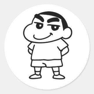Sticker Rond Shinchan Noir et blanc