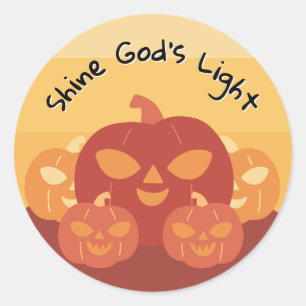 Sticker Rond Shine le Citrouille Lumière de Dieu