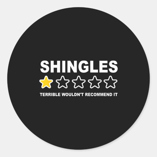 Sticker Rond Shingles Terrible Wouldn't Recommend It Funny Quot (Devant)