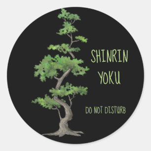 Sticker Rond Shinrin~Yoku Ne Dérangent Pas La Baignade Arbre